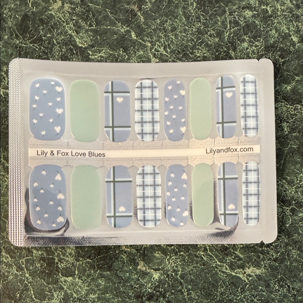 Lily & Fox Love Blues Nail Wraps - Blue and Green